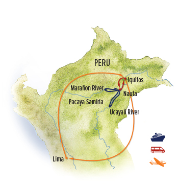 Amazon itinerary map