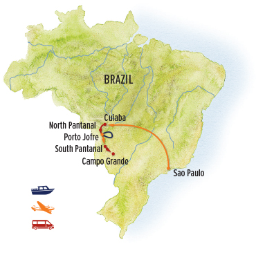 Itinerary map for Brazil